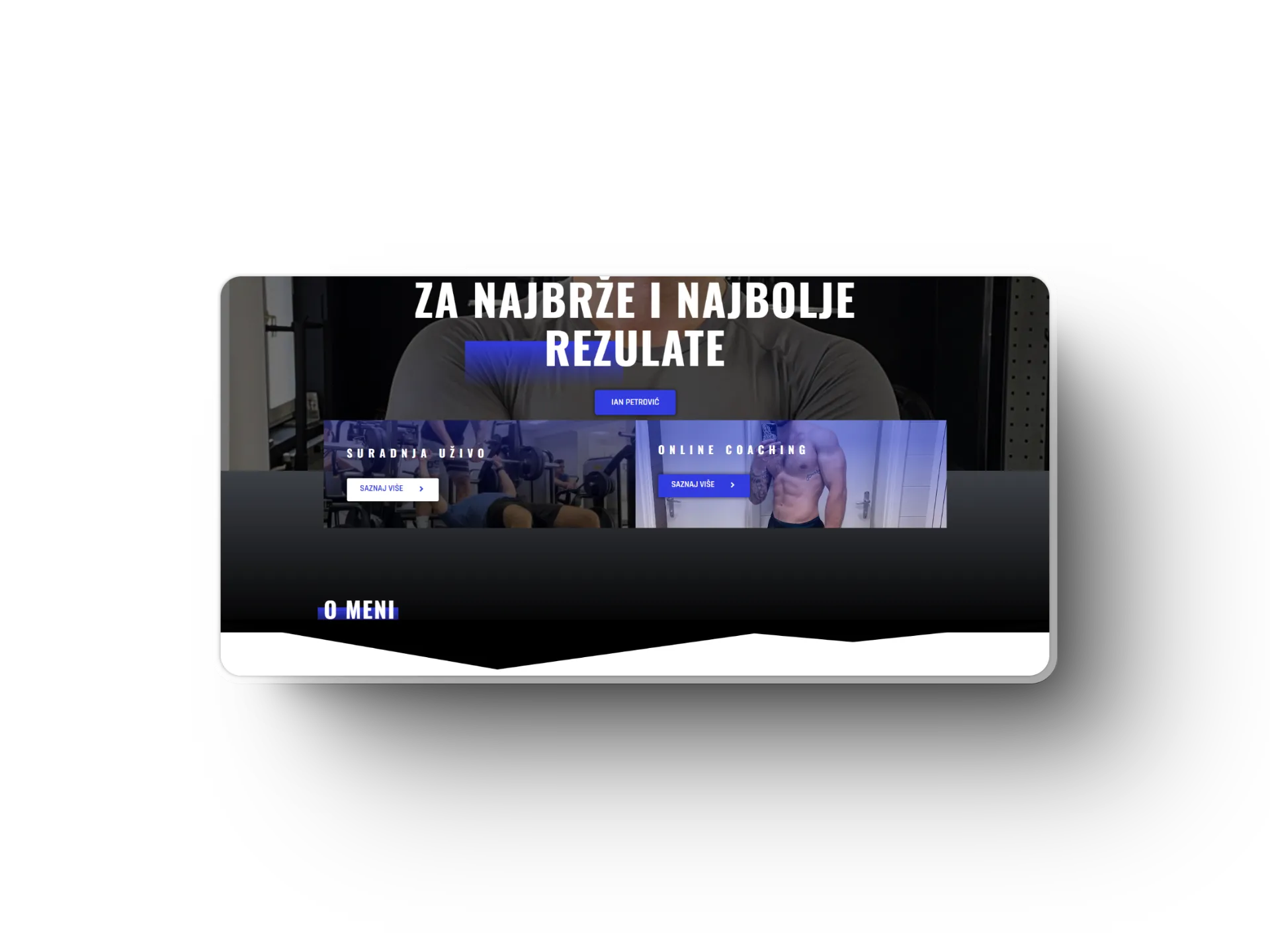 izrada web stranice za fitness trenera