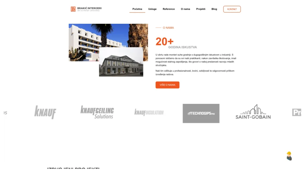 mockup web stranice za tvrtku interijera karlovac