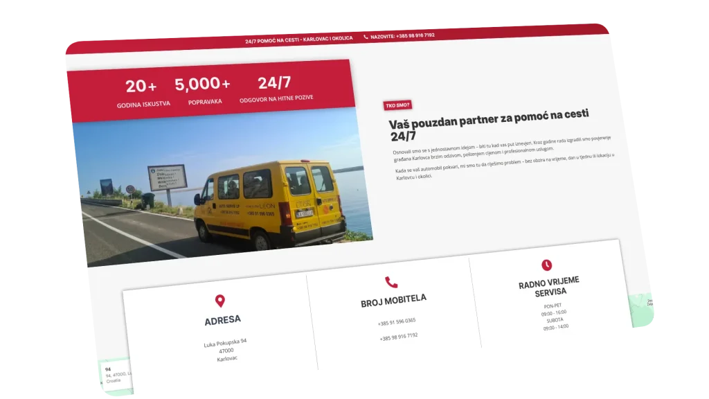izrada profesionalne web stranice za vučnu službu na području karlovca